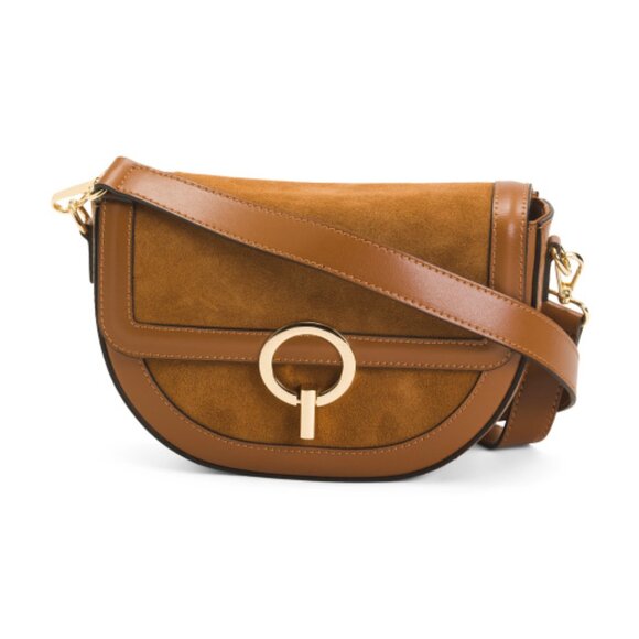 CHEVAL Made In Italy Leather Crossbody With Round Hardware - Picture 1 of 4